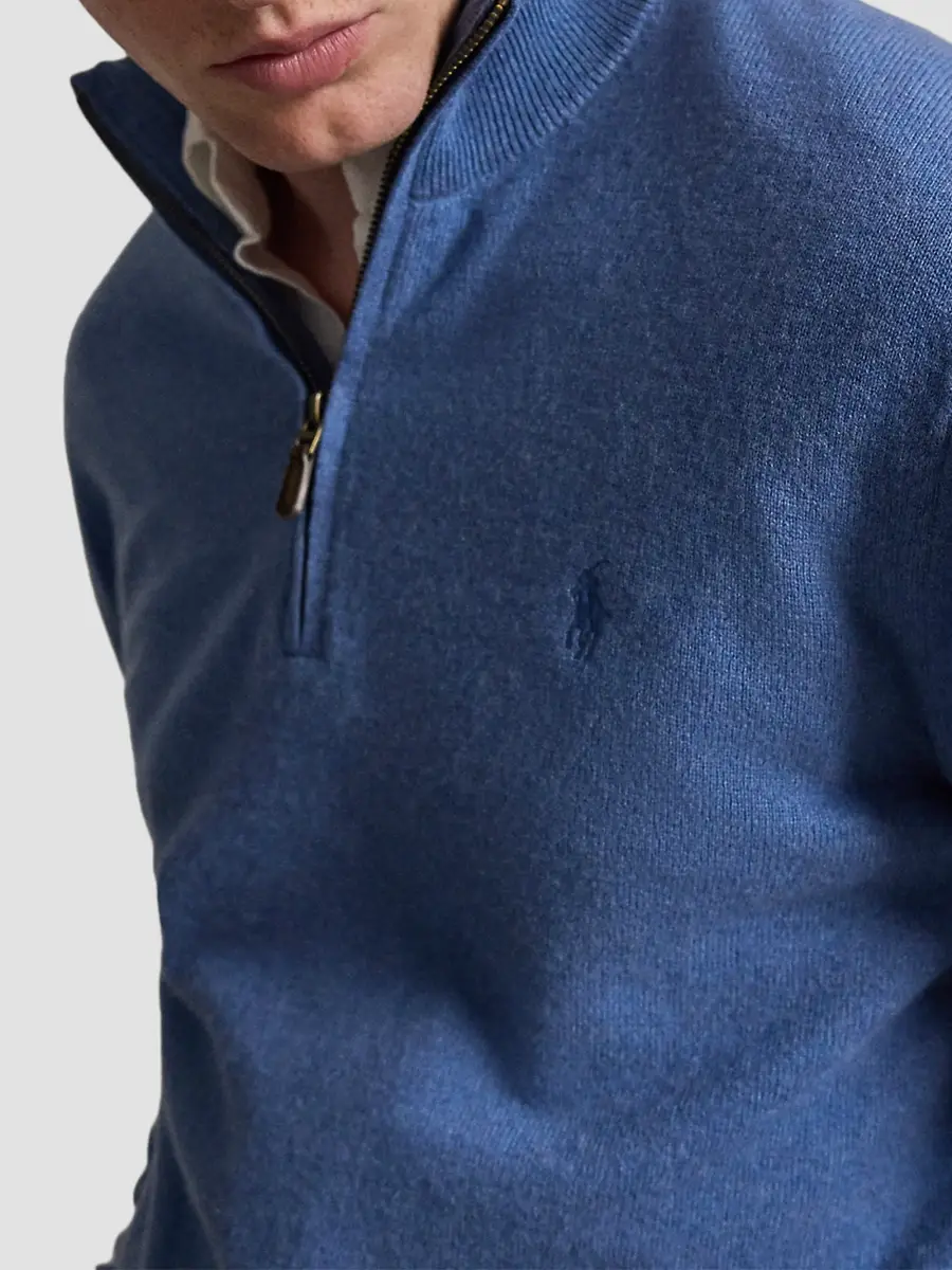 Polo Ralph Lauren Men's Logo Wool Quarter-Zip Sweater | Thumbnail 5 Polo Ralph Lauren Men's Logo Wool Quarter-Zip Sweater | Thumbnail 5