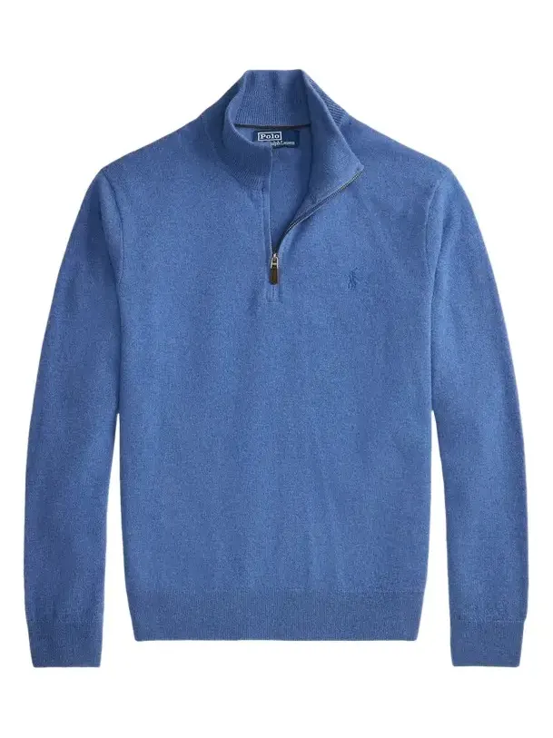 Men's Logo Wool Quarter-Zip Sweater