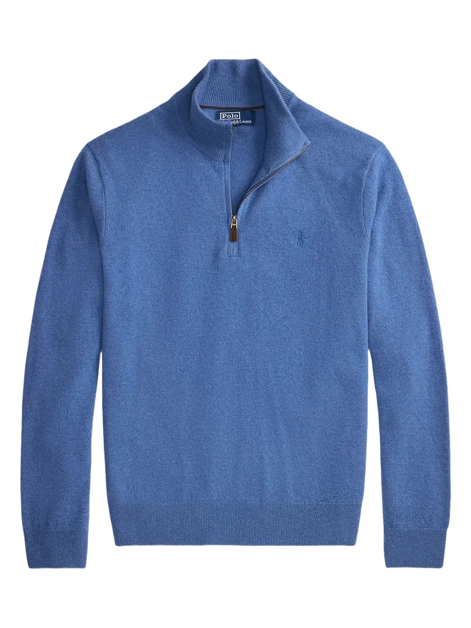 Polo Ralph Lauren Men's Logo Wool Quarter-Zip Sweater