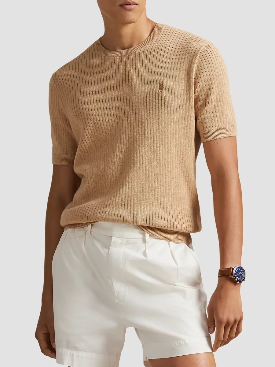 Polo Ralph Lauren Men's Crewneck Cotton Interlock Short-Sleeve Sweater | Thumbnail 4 Polo Ralph Lauren Men's Crewneck Cotton Interlock Short-Sleeve Sweater | Thumbnail 4