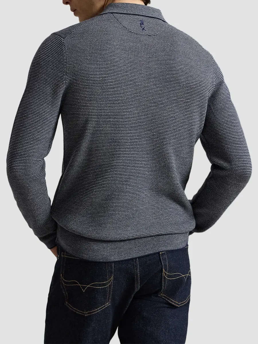 Polo Ralph Lauren Men's Striped Performance Wool-Blend Polo Sweater | Thumbnail 3 Polo Ralph Lauren Men's Striped Performance Wool-Blend Polo Sweater | Thumbnail 3