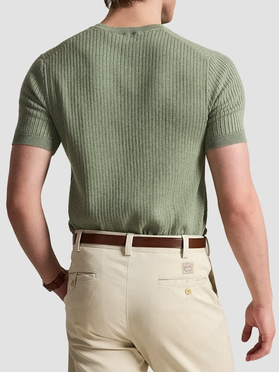 Polo Ralph Lauren Men's Crewneck Cotton Interlock Short-Sleeve Sweater | Thumbnail 3 Polo Ralph Lauren Men's Crewneck Cotton Interlock Short-Sleeve Sweater | Thumbnail 3