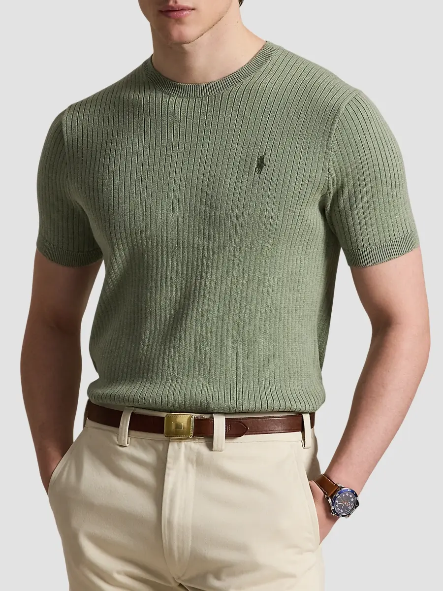 Polo Ralph Lauren Men's Crewneck Cotton Interlock Short-Sleeve Sweater | Thumbnail 4 Polo Ralph Lauren Men's Crewneck Cotton Interlock Short-Sleeve Sweater | Thumbnail 4