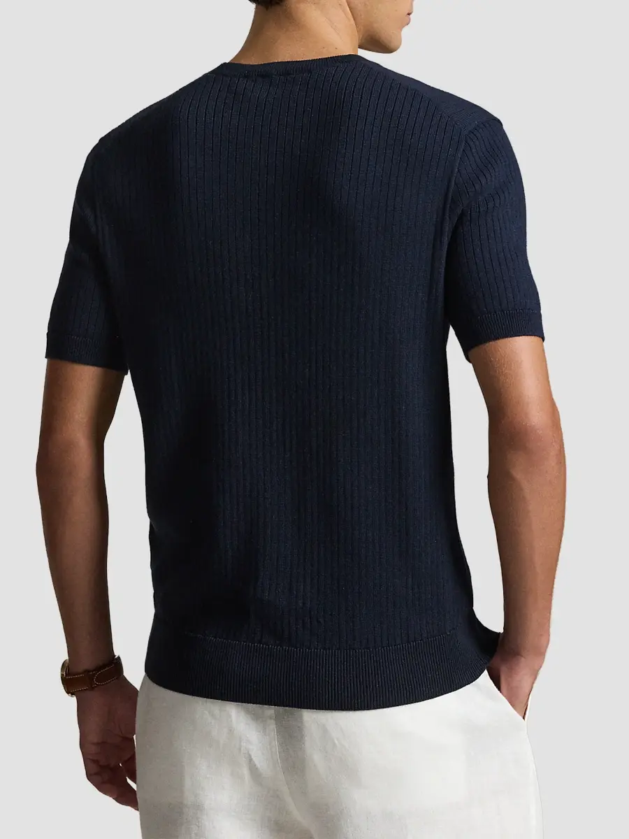 Polo Ralph Lauren Men's Crewneck Cotton Interlock Short-Sleeve Sweater | Thumbnail 3 Polo Ralph Lauren Men's Crewneck Cotton Interlock Short-Sleeve Sweater | Thumbnail 3
