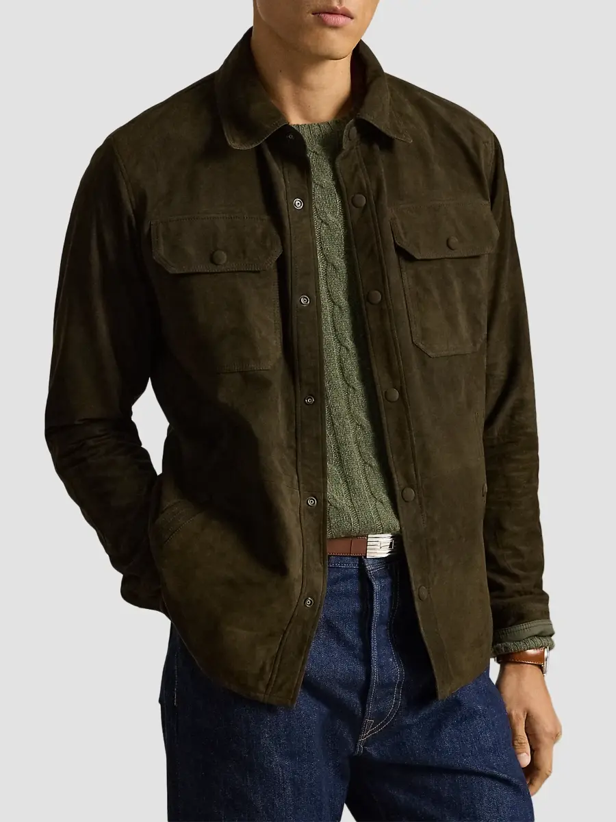 Polo Ralph Lauren Men's Reversible Suede Taffeta Shirt Jacket | Thumbnail 4 Polo Ralph Lauren Men's Reversible Suede Taffeta Shirt Jacket | Thumbnail 4