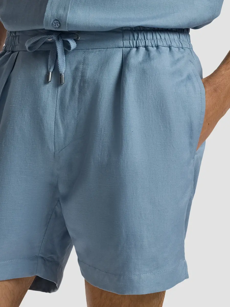 Ralph Lauren Purple Label Men's Silk-Linen Drawstring Shorts | Thumbnail 5