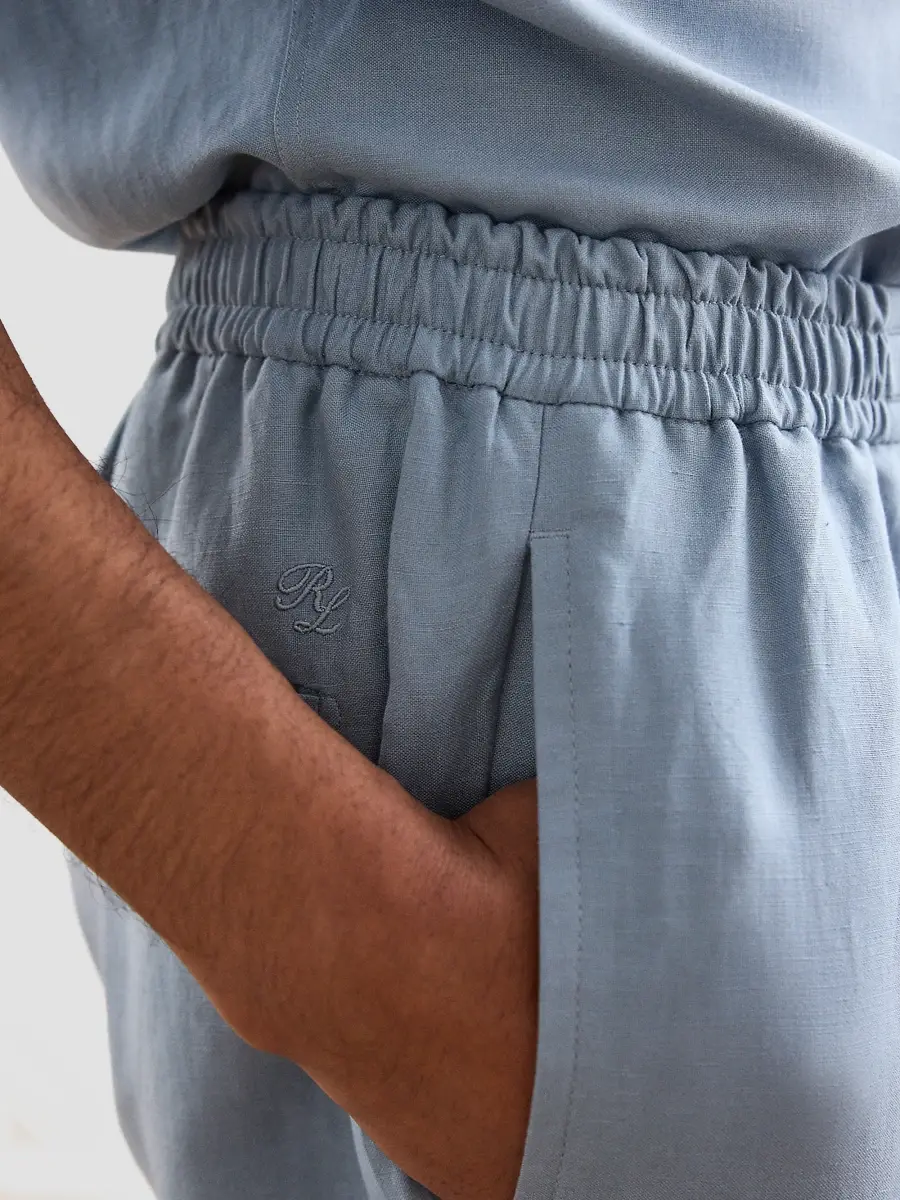 Ralph Lauren Purple Label Men's Silk-Linen Drawstring Shorts | Thumbnail 6