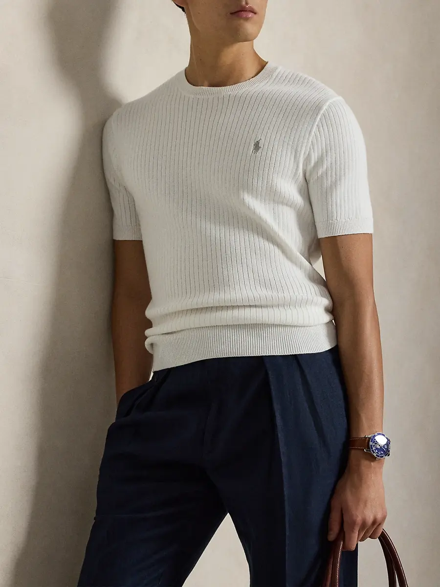 Polo Ralph Lauren Men's Crewneck Cotton Interlock Short-Sleeve Sweater | Thumbnail 6