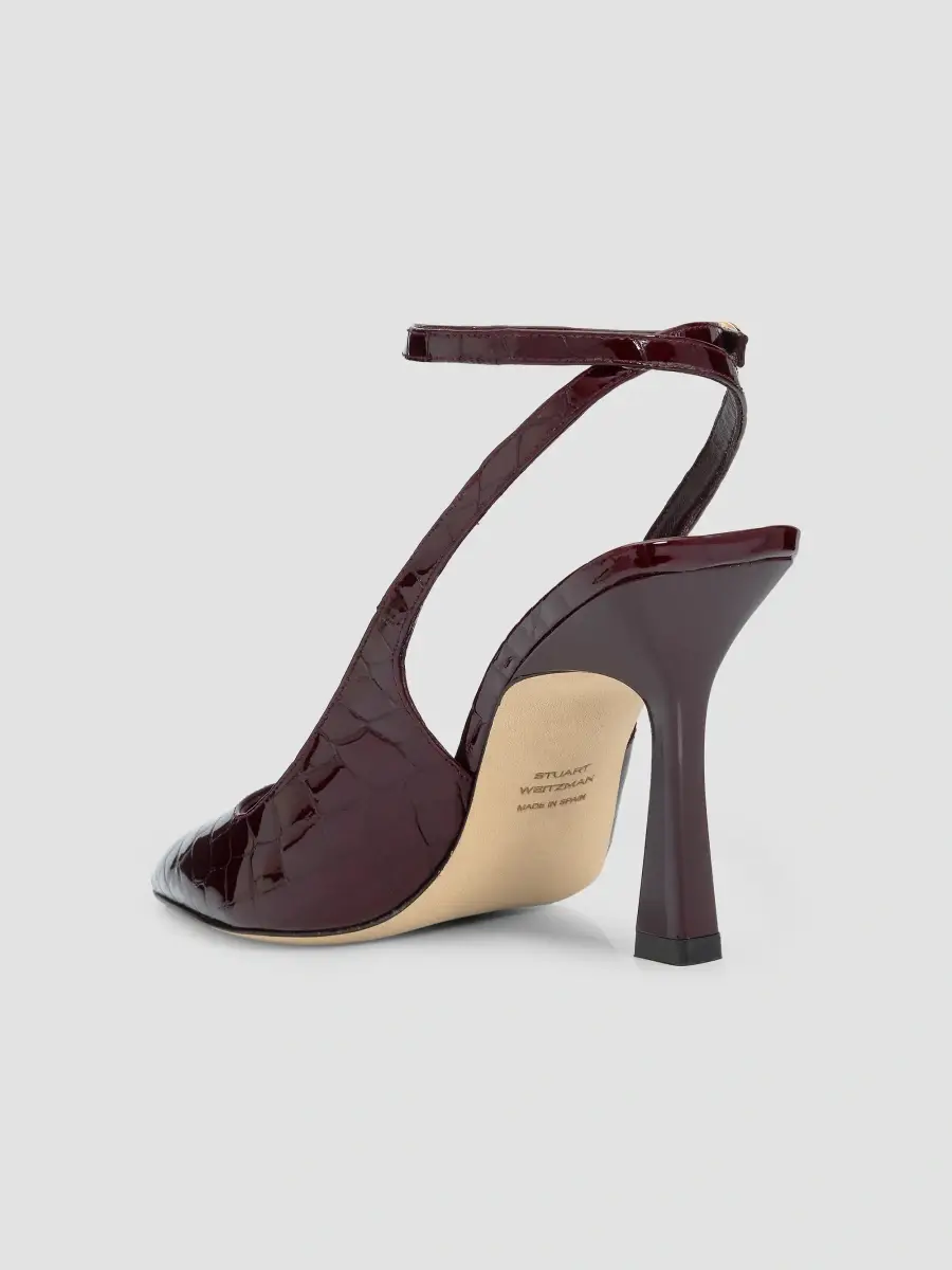 Stuart Weitzman Women's Vinnie 85MM Croc-Embossed Patent Leather Pumps - Boy'senberry | Thumbnail 4 Stuart Weitzman Women's Vinnie 85MM Croc-Embossed Patent Leather Pumps - Boy'senberry | Thumbnail 4