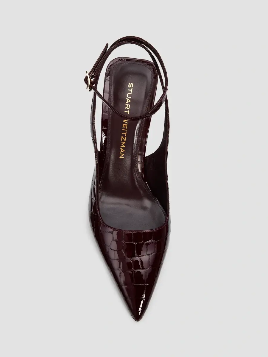 Stuart Weitzman Women's Vinnie 85MM Croc-Embossed Patent Leather Pumps - Boy'senberry | Thumbnail 6 Stuart Weitzman Women's Vinnie 85MM Croc-Embossed Patent Leather Pumps - Boy'senberry | Thumbnail 6