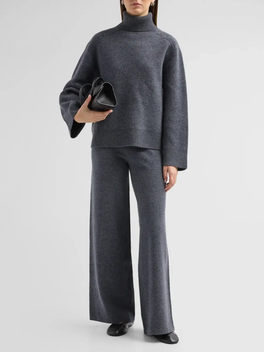 Yves Salomon Women's Knit Wide-Leg Pants | Thumbnail 2