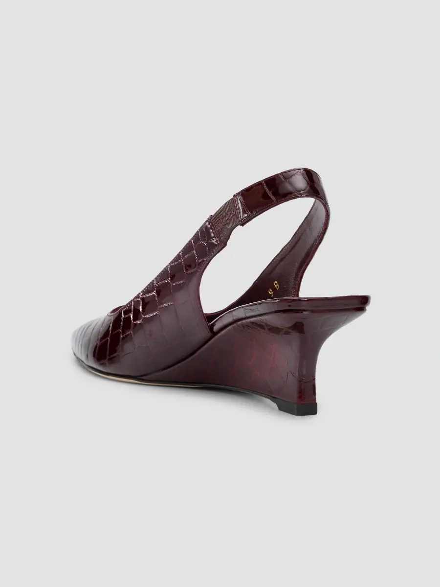 Stuart Weitzman Women's Vinnie 50MM Croc-Embossed Patent Leather Slingback Pumps - Boy'senberry | Thumbnail 4 Stuart Weitzman Women's Vinnie 50MM Croc-Embossed Patent Leather Slingback Pumps - Boy'senberry | Thumbnail 4