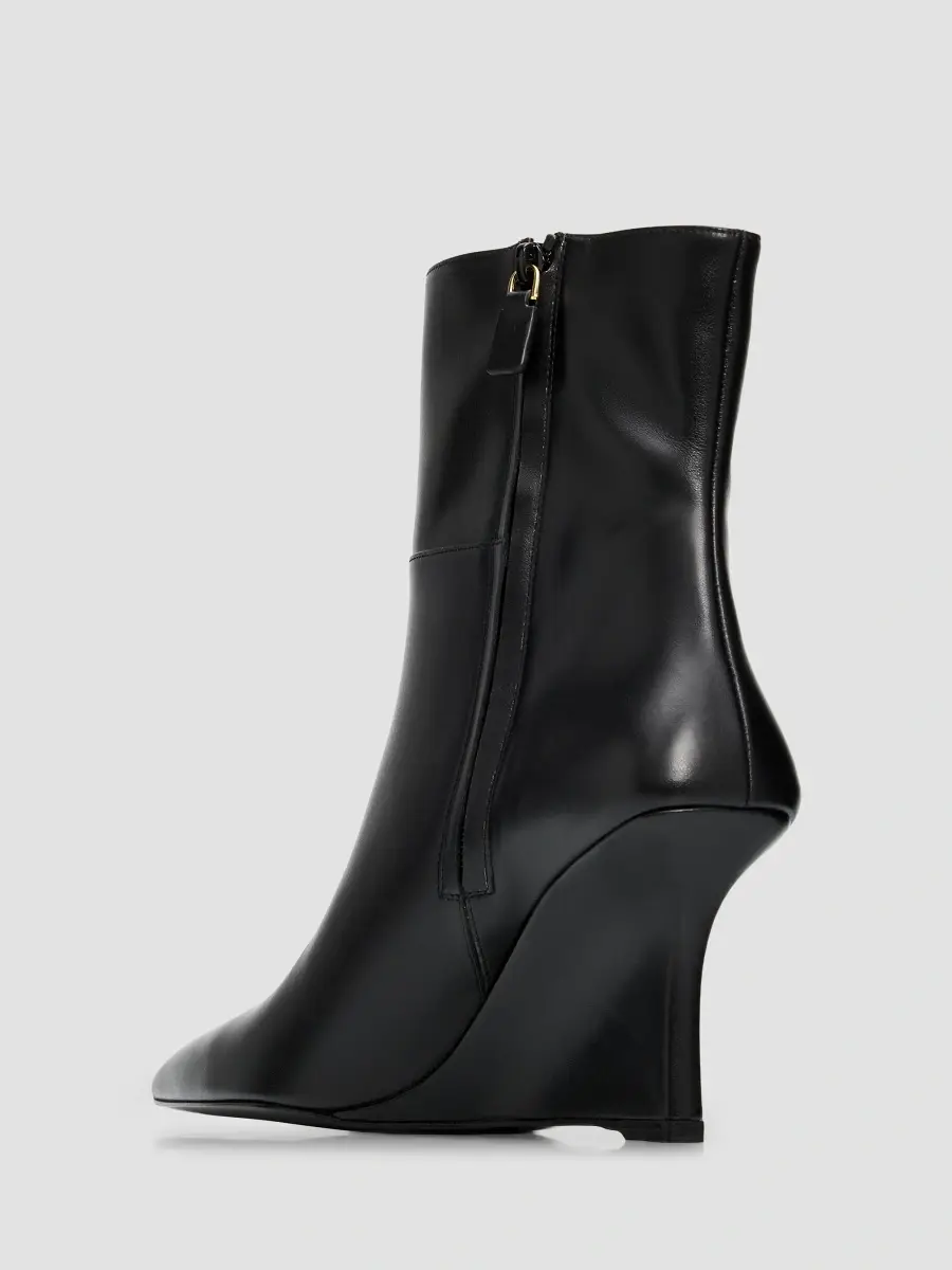 Stuart Weitzman Women's Vinnie 85MM Leather Wedge-Heel Boots | Thumbnail 4 Stuart Weitzman Women's Vinnie 85MM Leather Wedge-Heel Boots | Thumbnail 4