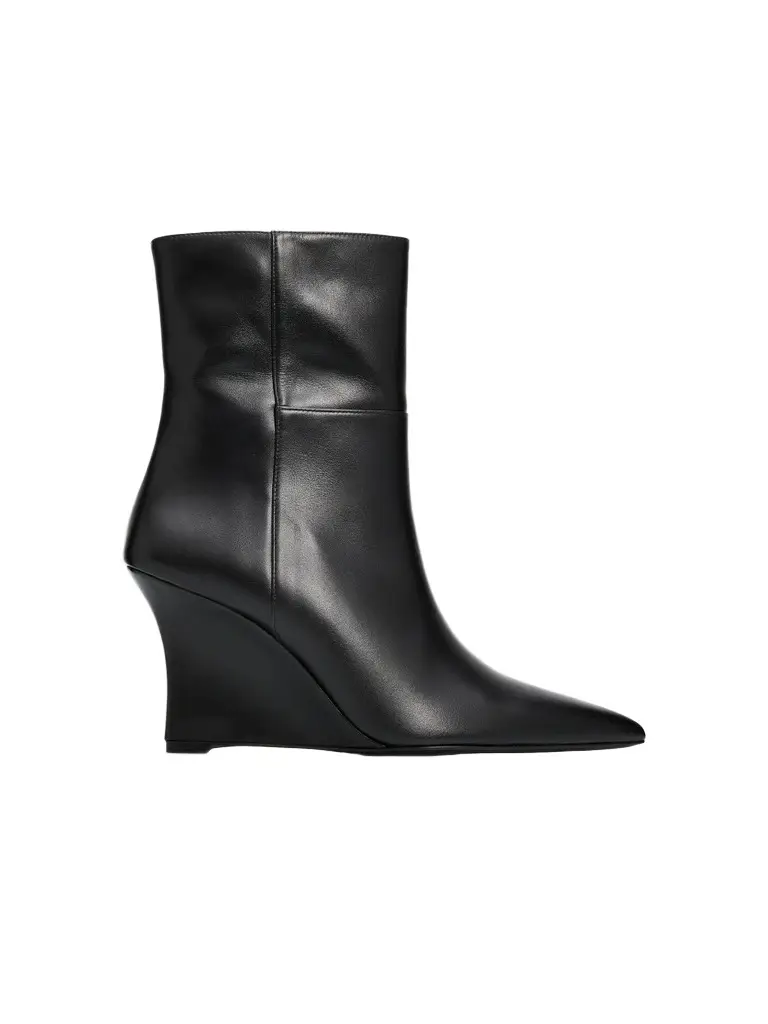 Stuart Weitzman Women's Vinnie 85MM Leather Wedge-Heel Boots