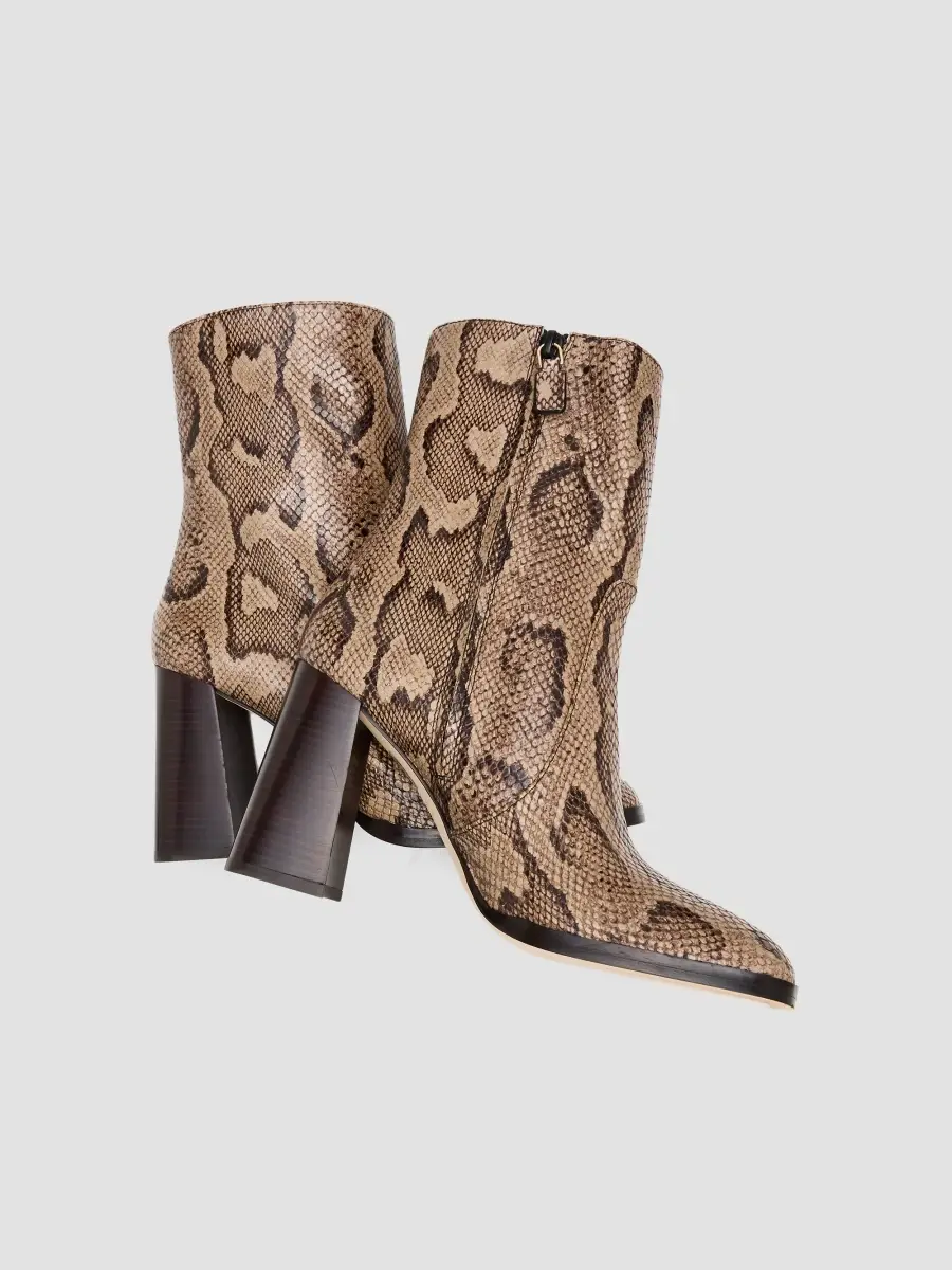 Stuart Weitzman Women's Vera Zip Snake-Embossed Leather Booties | Thumbnail 5 Stuart Weitzman Women's Vera Zip Snake-Embossed Leather Booties | Thumbnail 5