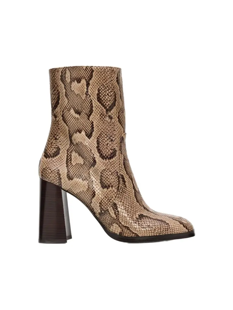 Stuart Weitzman Women's Vera Zip Snake-Embossed Leather Booties