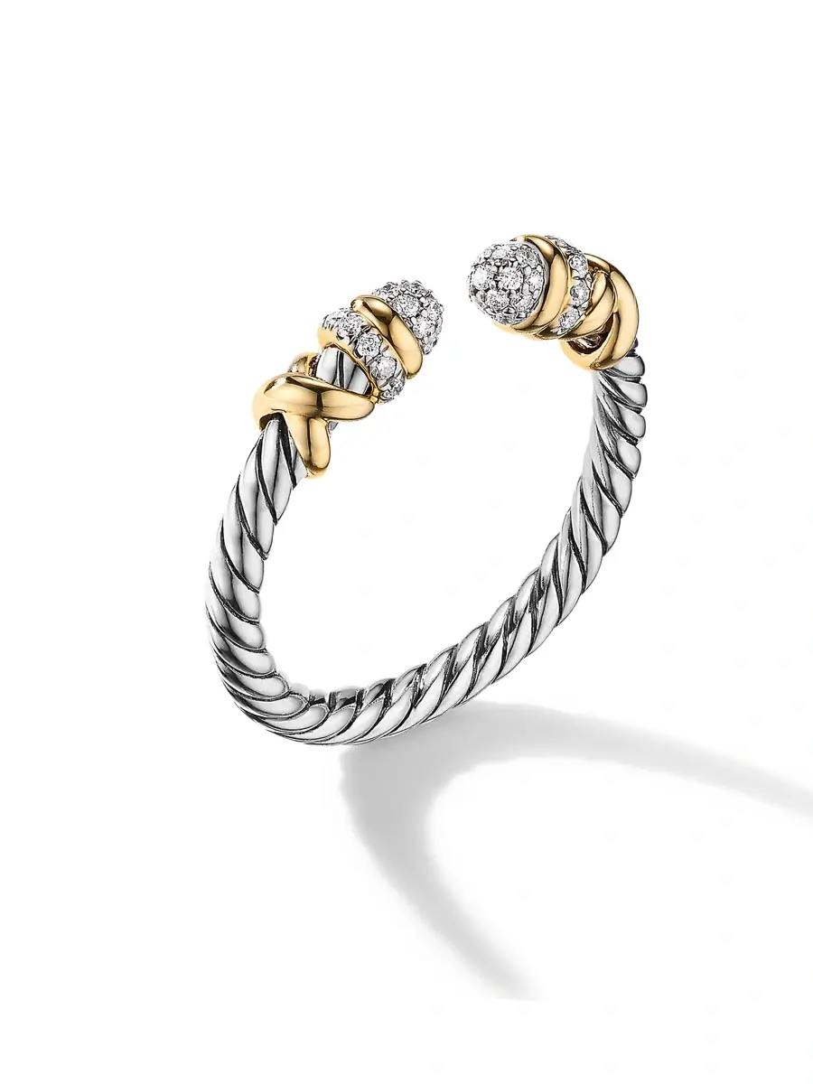 David Yurman Women's Petite Helena Ring With 18K Yellow Gold & Diamonds | Thumbnail 2 David Yurman Women's Petite Helena Ring With 18K Yellow Gold & Diamonds | Thumbnail 2