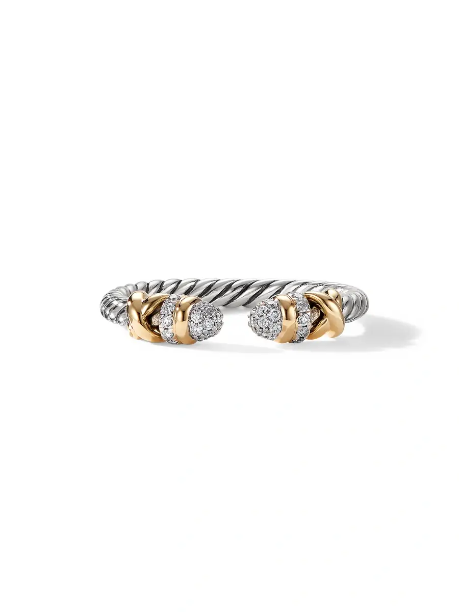 David Yurman Women's Petite Helena Ring With 18K Yellow Gold & Diamonds | Thumbnail 3 David Yurman Women's Petite Helena Ring With 18K Yellow Gold & Diamonds | Thumbnail 3