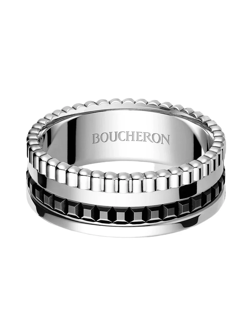 Boucheron Women's Unisex Quatre Black Edition 18K White Gold & PVD Ring - White Gold