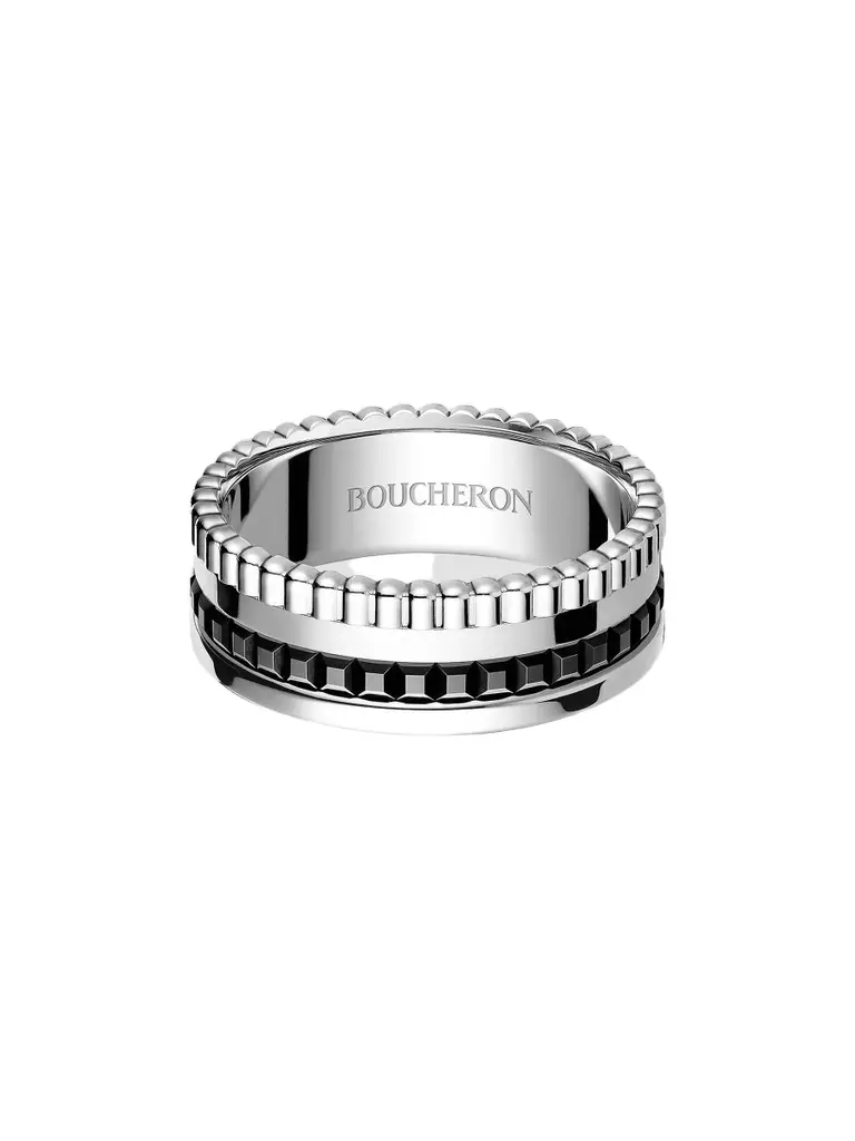 Boucheron Women's Unisex Quatre Black Edition 18K White Gold & PVD Ring