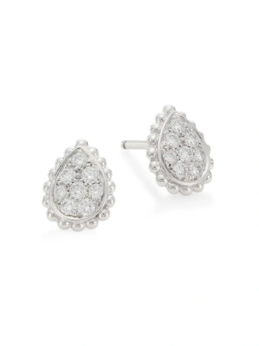 Boucheron Women's Serpent Bohème 18K White Gold & Diamond Stud Earrings