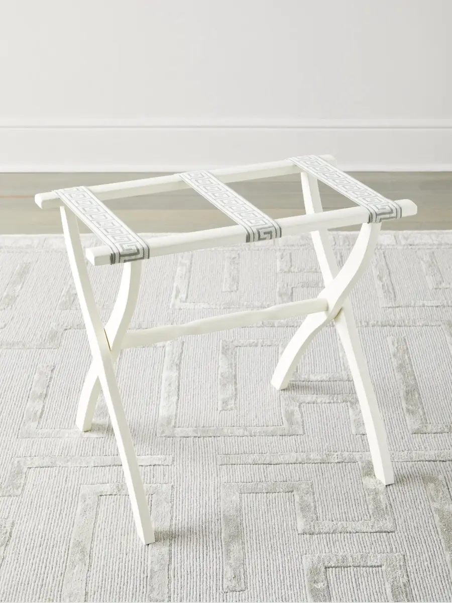 Gate House Furniture Greek Key Straps Luggage Rack | Thumbnail 2 Gate House Furniture Greek Key Straps Luggage Rack | Thumbnail 2