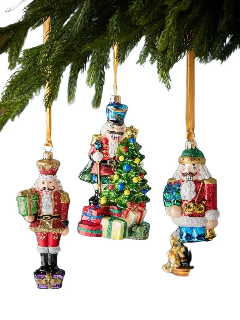 Komozja Assorted Nutcrackers 3-Piece Christmas Ornament Set