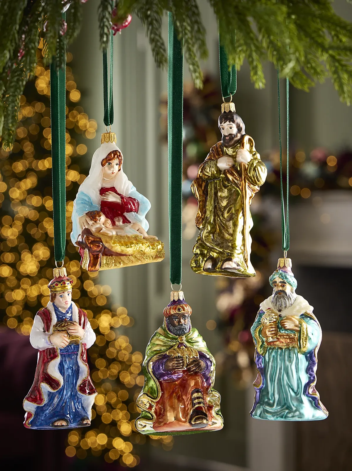 Komozja Nativity 5-Piece Glass Ornament Set