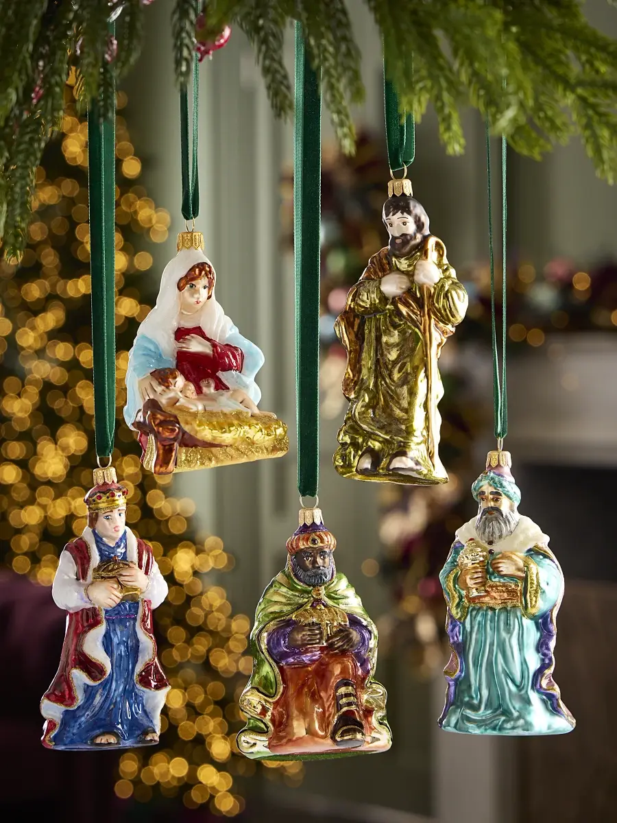 Komozja Nativity 5-Piece Glass Ornament Set