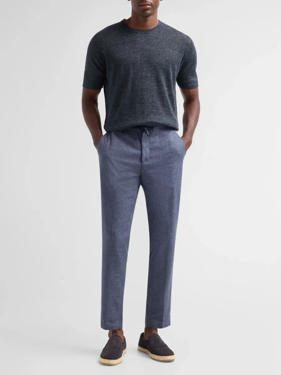 Saks Fifth Avenue Men's COLLECTION Drawstring Linen-Blend Pants | Thumbnail 2