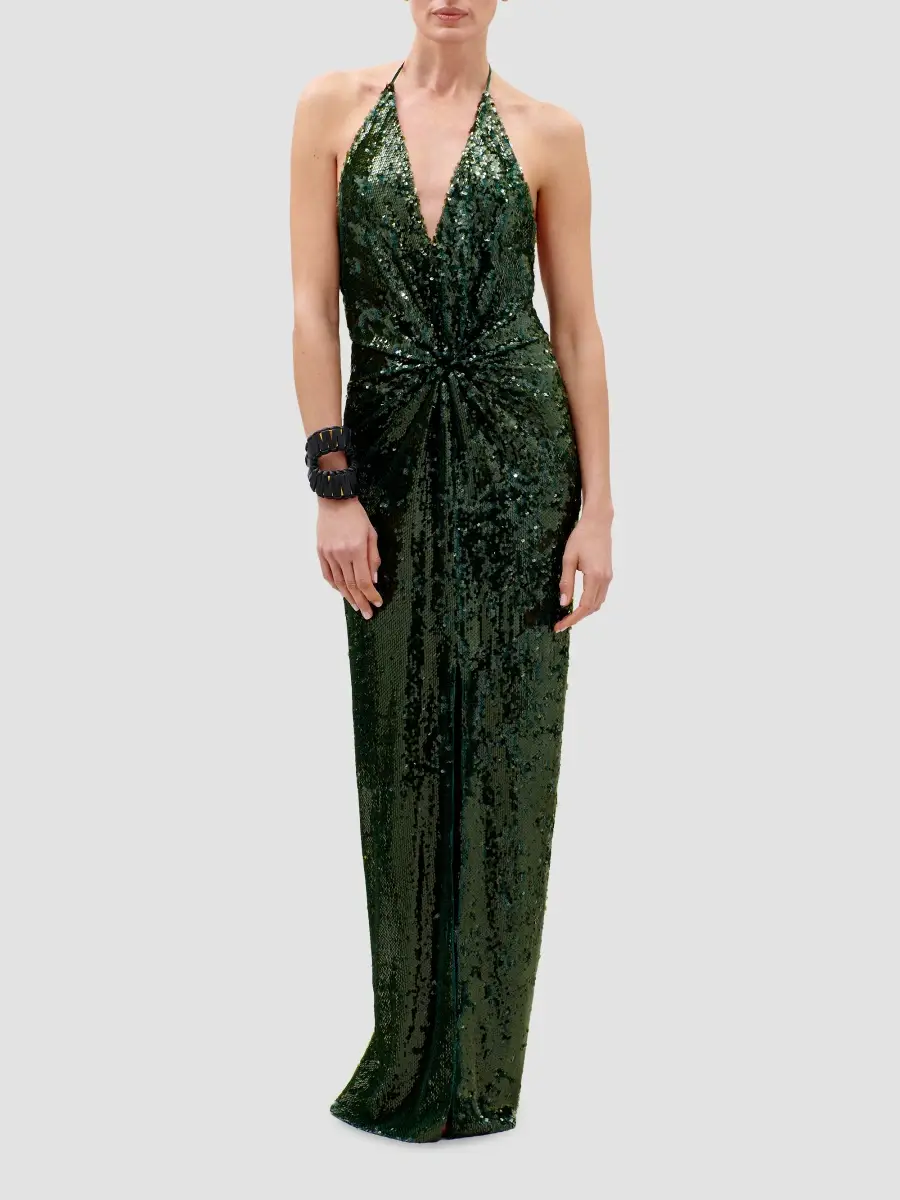 Silvia Tcherassi Women's Rowan Sequined Column Gown | Thumbnail 2 Silvia Tcherassi Women's Rowan Sequined Column Gown | Thumbnail 2