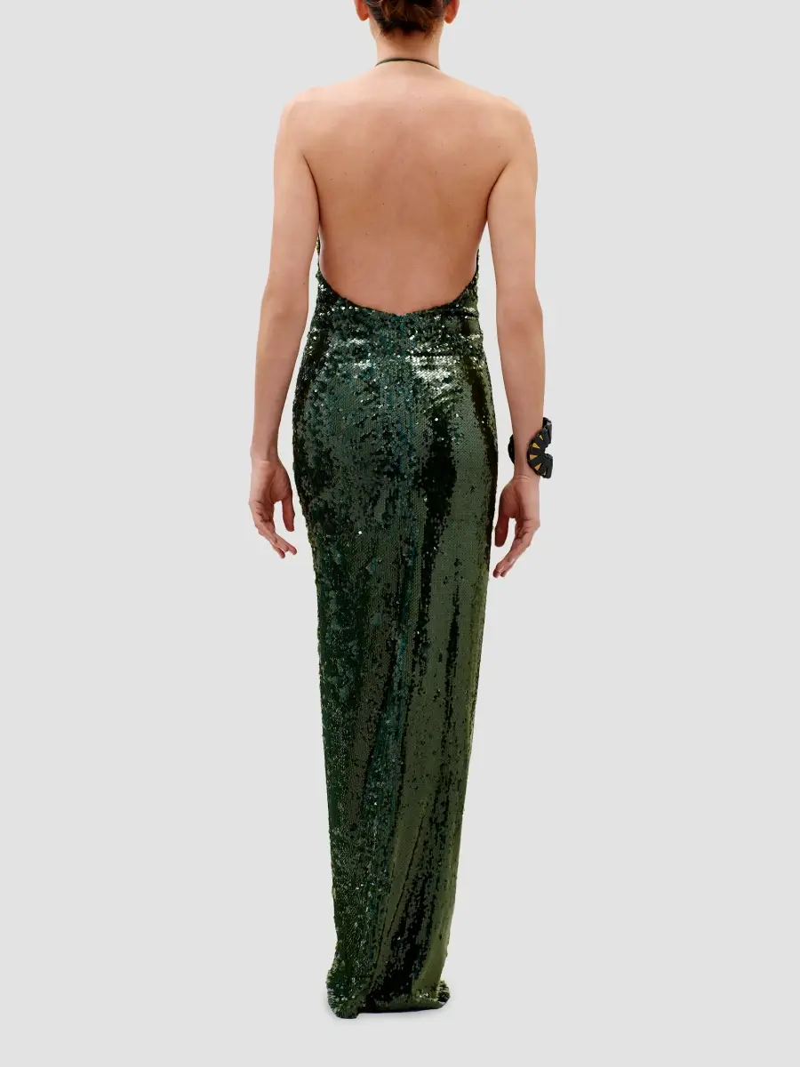 Silvia Tcherassi Women's Rowan Sequined Column Gown | Thumbnail 3 Silvia Tcherassi Women's Rowan Sequined Column Gown | Thumbnail 3