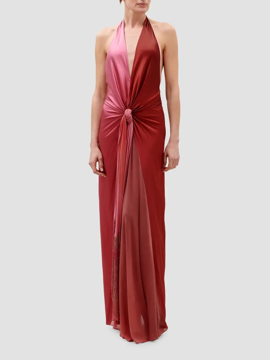 Silvia Tcherassi Women's Corsario Two-Tone Knotted Gown | Thumbnail 2 Silvia Tcherassi Women's Corsario Two-Tone Knotted Gown | Thumbnail 2
