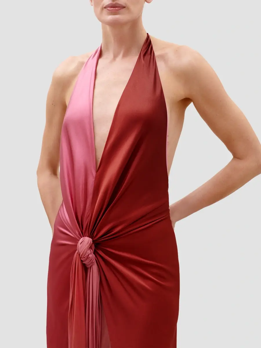 Silvia Tcherassi Women's Corsario Two-Tone Knotted Gown | Thumbnail 4 Silvia Tcherassi Women's Corsario Two-Tone Knotted Gown | Thumbnail 4