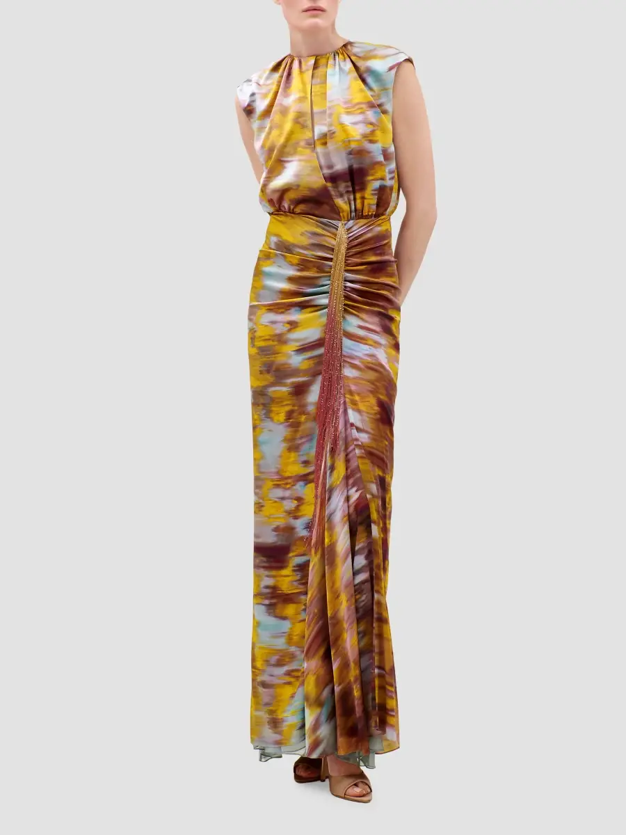 Silvia Tcherassi Women's Winona Printed Stretch-Silk Gown | Thumbnail 2 Silvia Tcherassi Women's Winona Printed Stretch-Silk Gown | Thumbnail 2