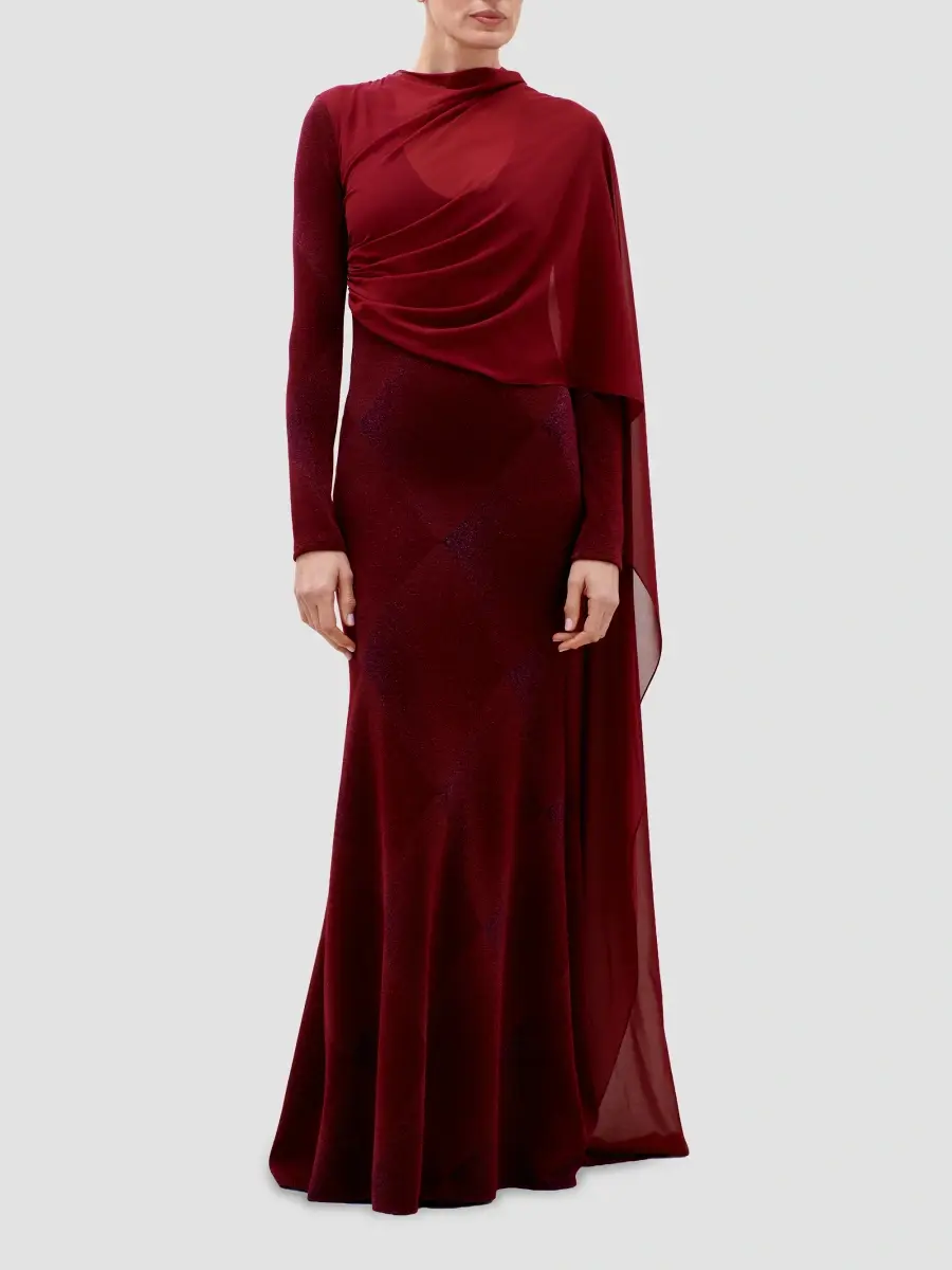 Silvia Tcherassi Women's Moon Draped Chiffon Gown | Thumbnail 2 Silvia Tcherassi Women's Moon Draped Chiffon Gown | Thumbnail 2