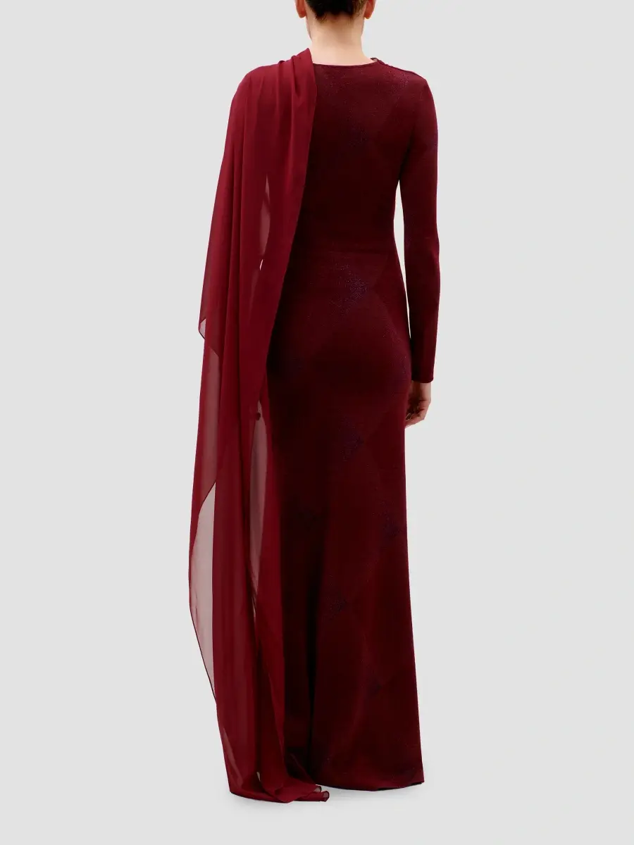 Silvia Tcherassi Women's Moon Draped Chiffon Gown | Thumbnail 3 Silvia Tcherassi Women's Moon Draped Chiffon Gown | Thumbnail 3