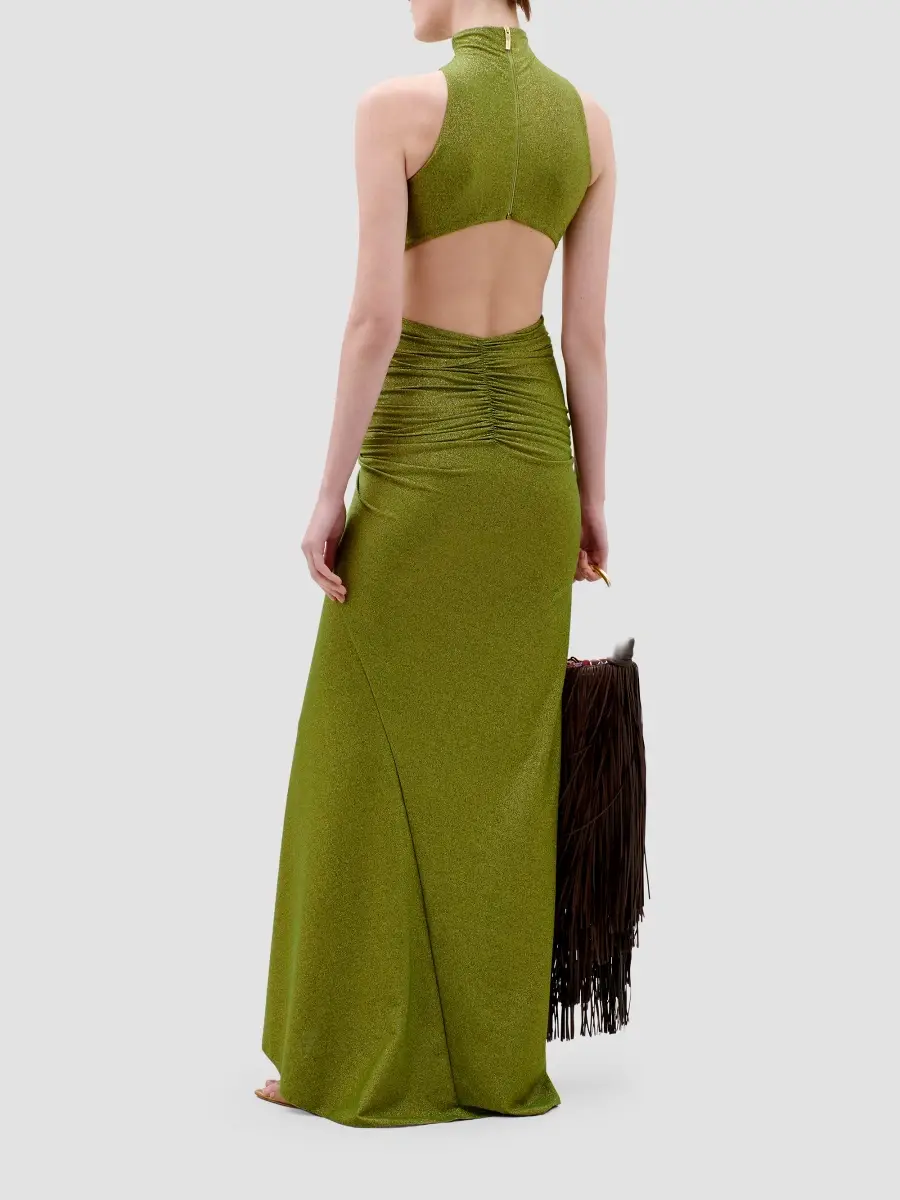 Silvia Tcherassi Women's Frances Metallic Halter Gown | Thumbnail 3 Silvia Tcherassi Women's Frances Metallic Halter Gown | Thumbnail 3