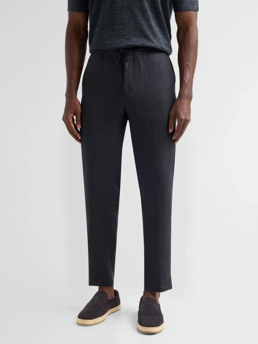 Saks Fifth Avenue Men's COLLECTION Drawstring Linen-Blend Pants | Thumbnail 4