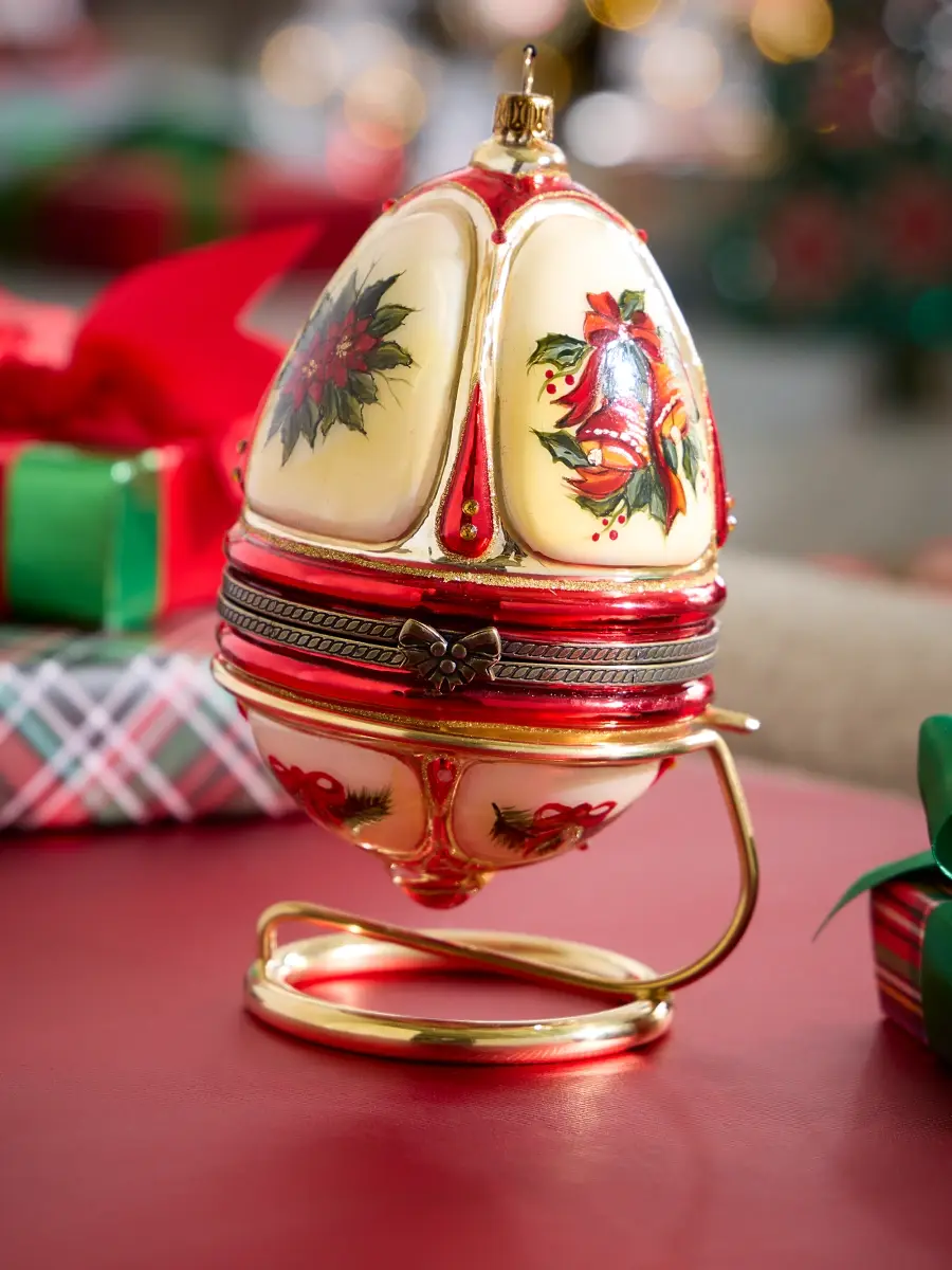 Komozja Christmas Tree & Train Hinged Egg Ornament | Thumbnail 3 Komozja Christmas Tree & Train Hinged Egg Ornament | Thumbnail 3