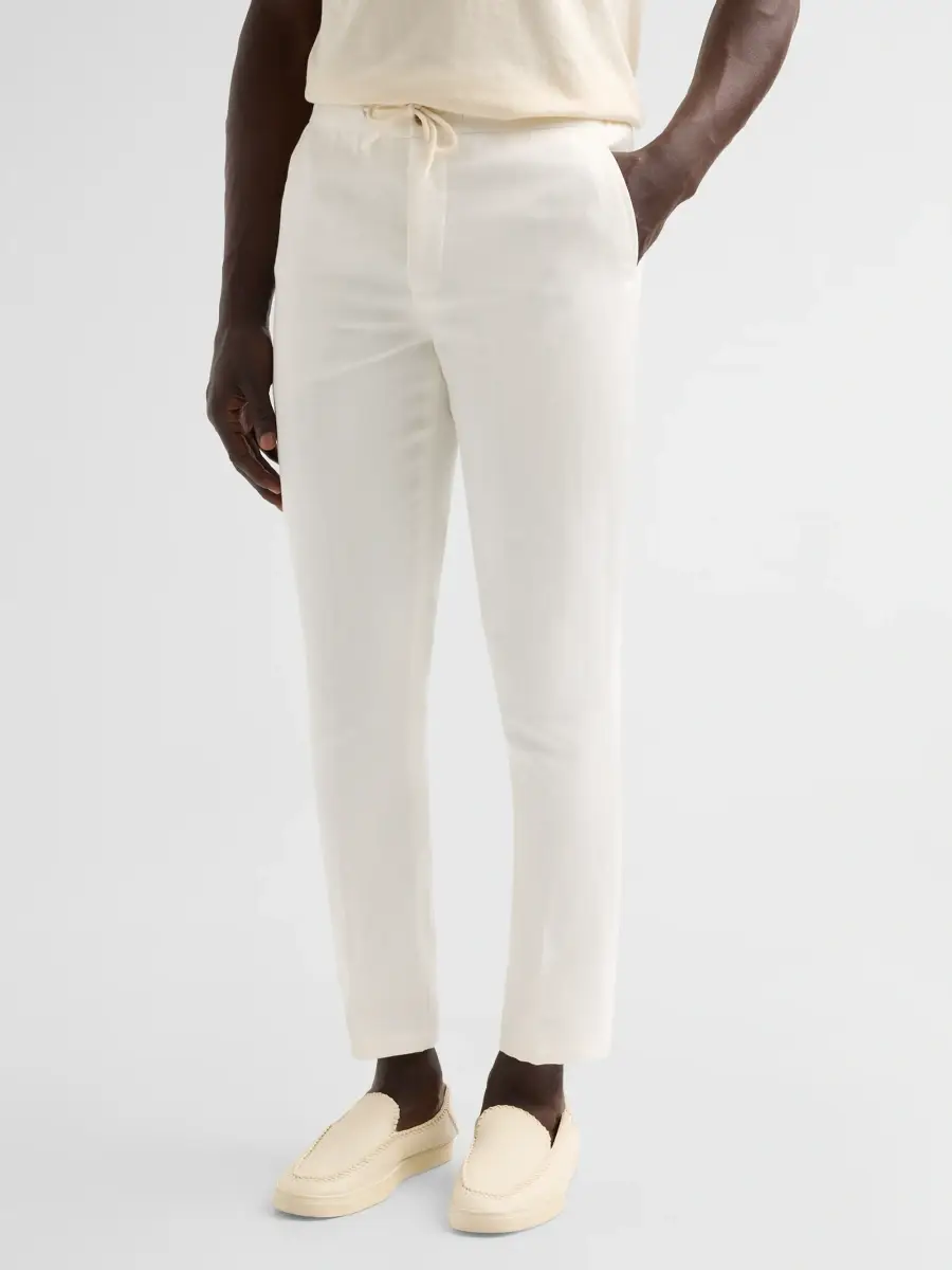 Saks Fifth Avenue Men's COLLECTION Drawstring Linen-Blend Pants | Thumbnail 4