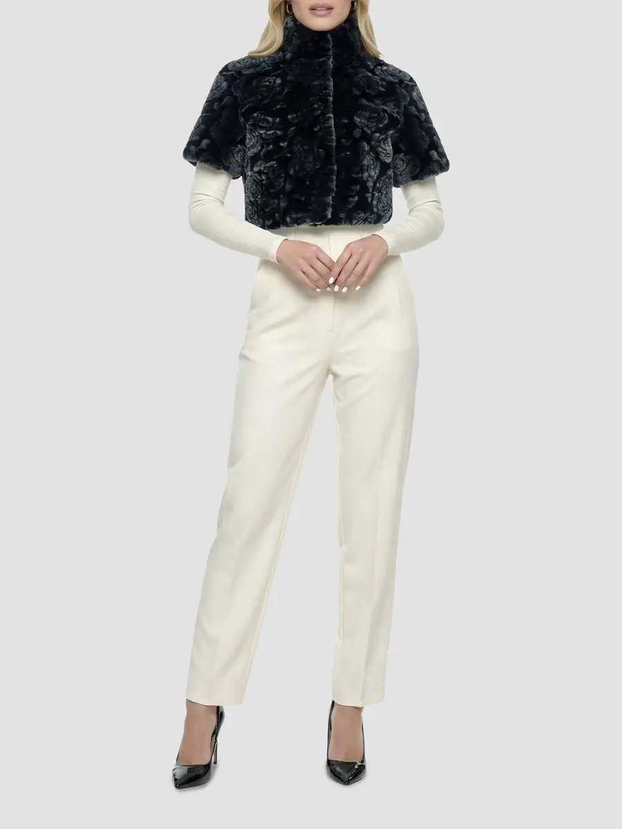 Gorski Women's Select Lamb Rose Cut Bolero, Cropped Sleeves | Thumbnail 2 Gorski Women's Select Lamb Rose Cut Bolero, Cropped Sleeves | Thumbnail 2