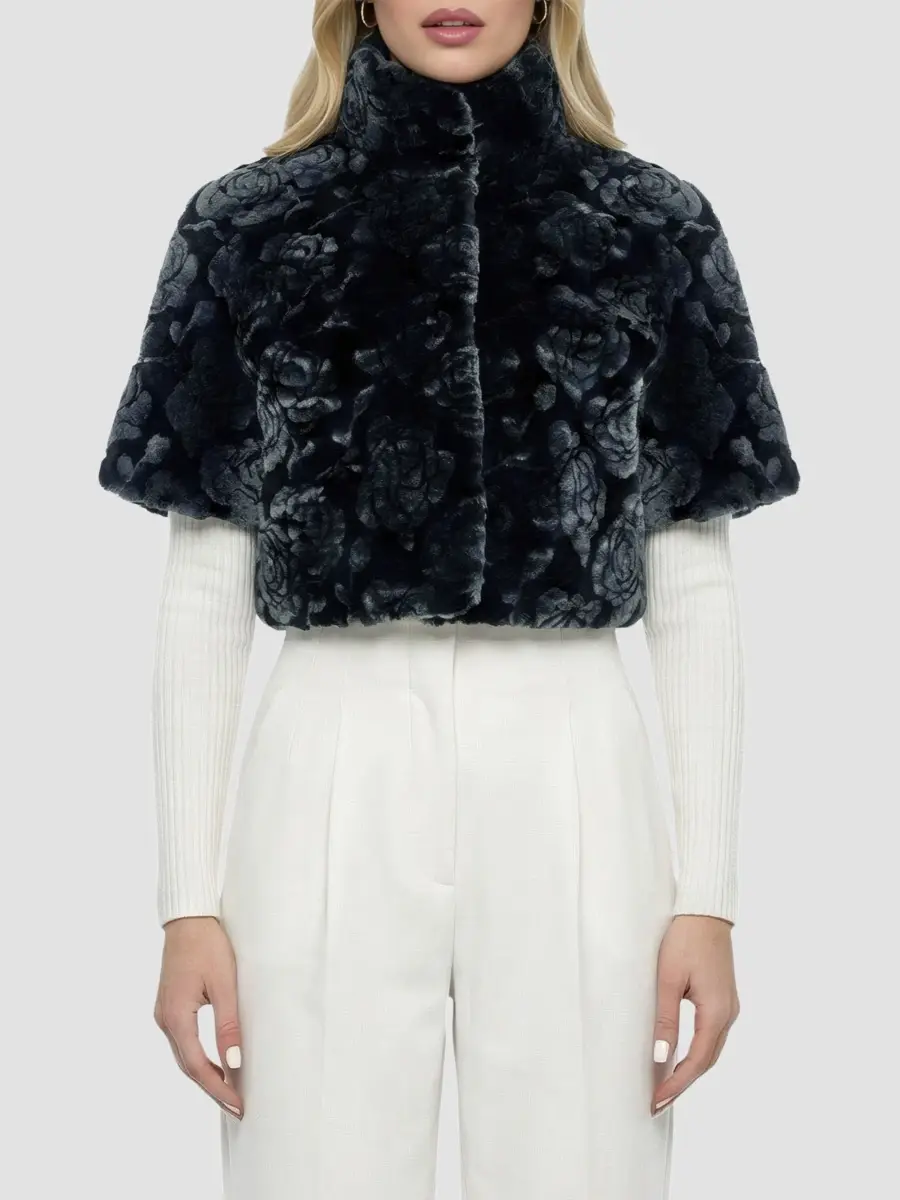 Gorski Women's Select Lamb Rose Cut Bolero, Cropped Sleeves | Thumbnail 3 Gorski Women's Select Lamb Rose Cut Bolero, Cropped Sleeves | Thumbnail 3