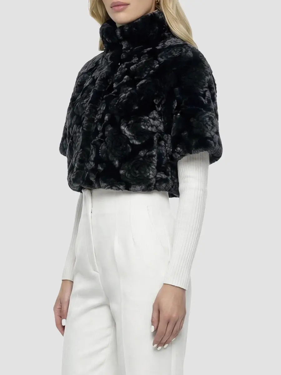 Gorski Women's Select Lamb Rose Cut Bolero, Cropped Sleeves | Thumbnail 4 Gorski Women's Select Lamb Rose Cut Bolero, Cropped Sleeves | Thumbnail 4