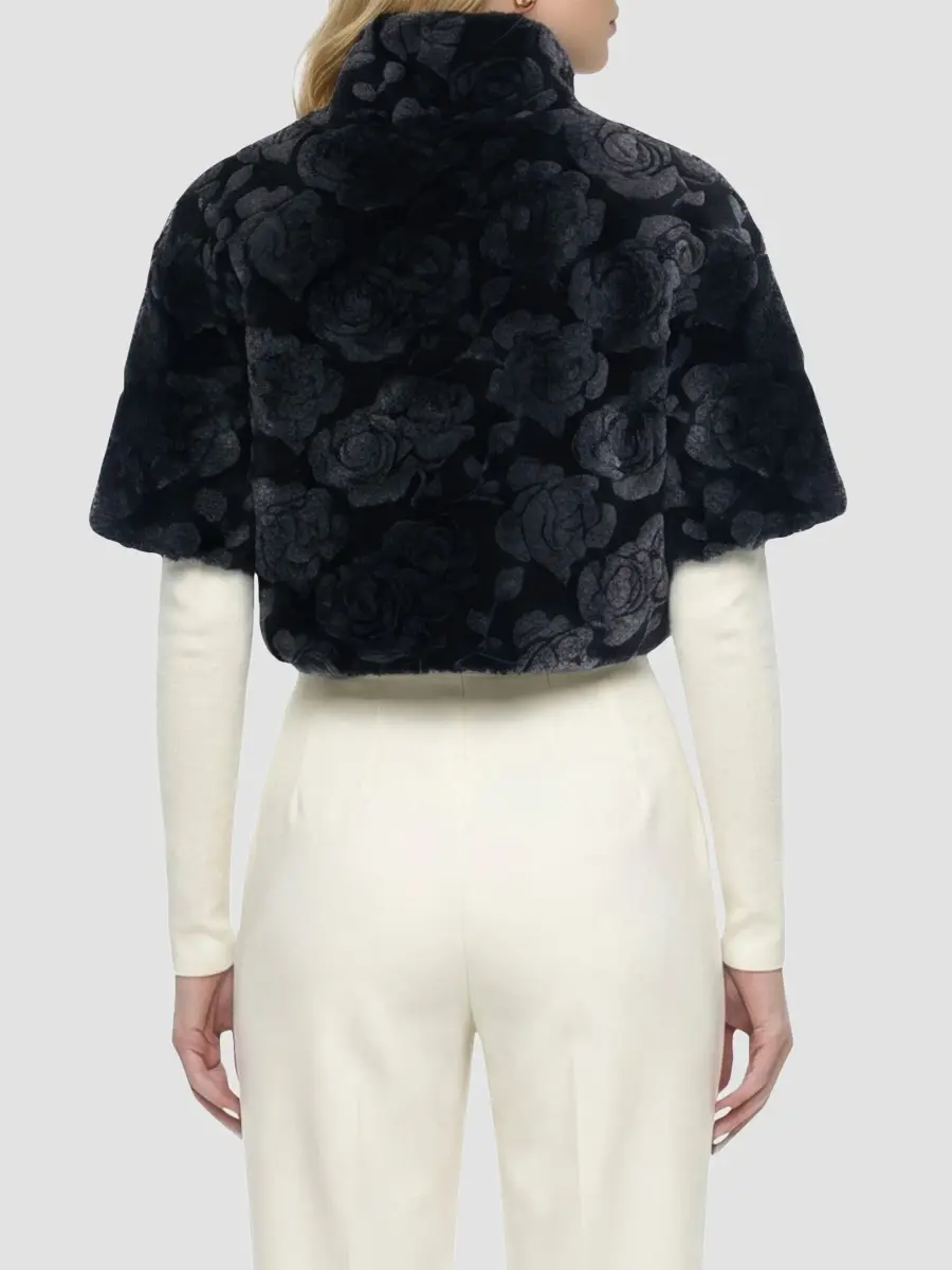 Gorski Women's Select Lamb Rose Cut Bolero, Cropped Sleeves | Thumbnail 5 Gorski Women's Select Lamb Rose Cut Bolero, Cropped Sleeves | Thumbnail 5