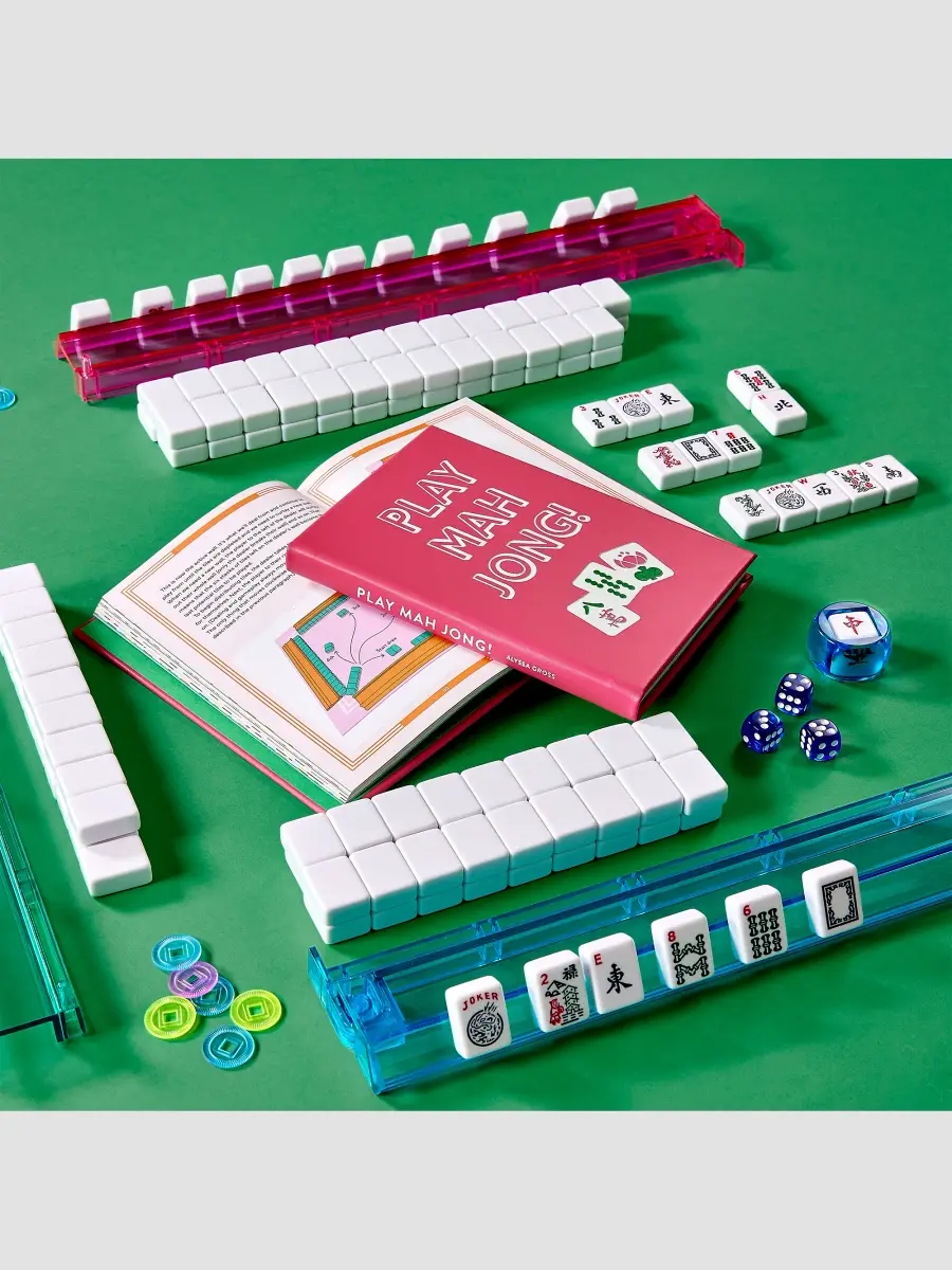 Graphic Image "Play Mahjong!" Leather-Bound Hardcover Book | Thumbnail 3