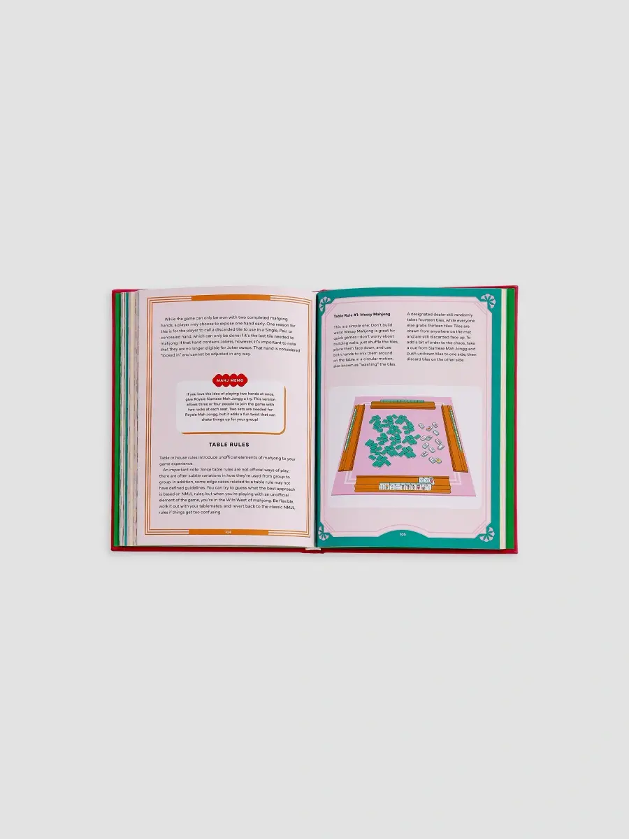 Graphic Image "Play Mahjong!" Leather-Bound Hardcover Book | Thumbnail 5