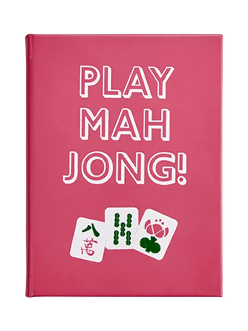 Graphic Image "Play Mahjong!" Leather-Bound Hardcover Book