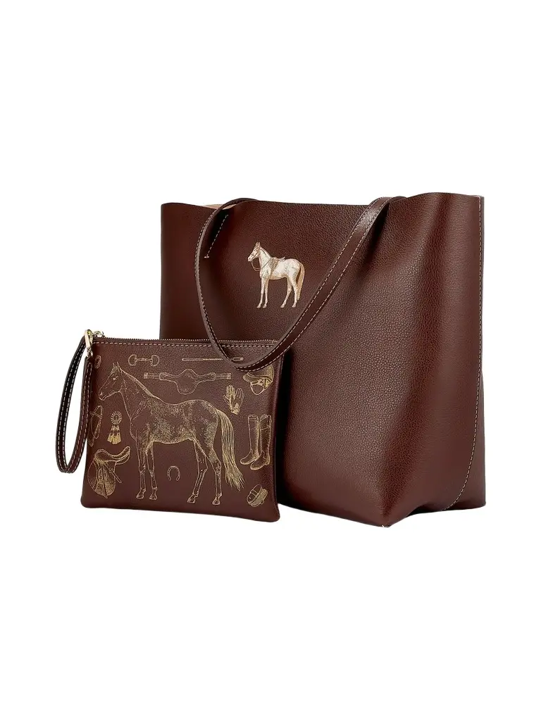 GiGi New York Women's Melissa Bamber X : The Equestrian Edition Hunter Horse Leather Tote