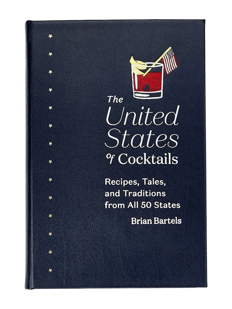 Graphic Image "The United States Of Cocktails: Recipes, Tales, & Traditions From All 50 States" Leather-Bound Hardcover Book